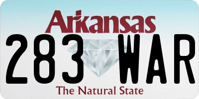 AR license plate 283WAR