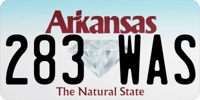 AR license plate 283WAS