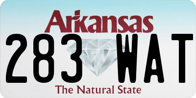 AR license plate 283WAT