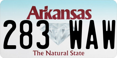 AR license plate 283WAW