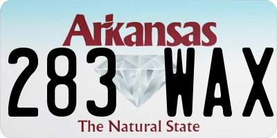 AR license plate 283WAX