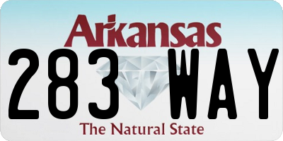 AR license plate 283WAY