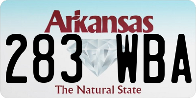 AR license plate 283WBA