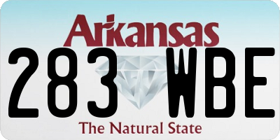 AR license plate 283WBE