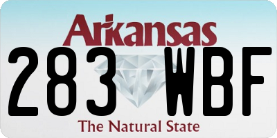 AR license plate 283WBF