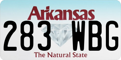 AR license plate 283WBG