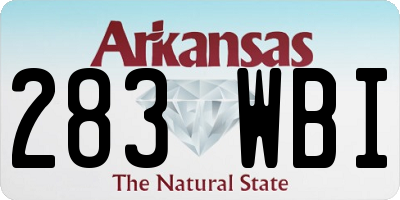 AR license plate 283WBI
