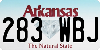 AR license plate 283WBJ