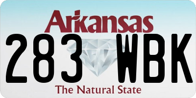 AR license plate 283WBK
