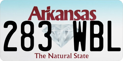 AR license plate 283WBL