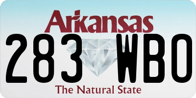 AR license plate 283WBO