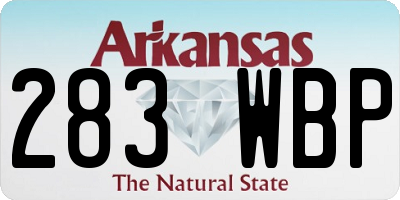 AR license plate 283WBP