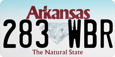 AR license plate 283WBR