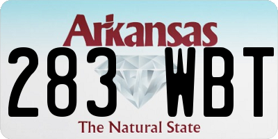 AR license plate 283WBT