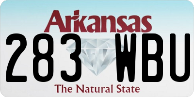 AR license plate 283WBU