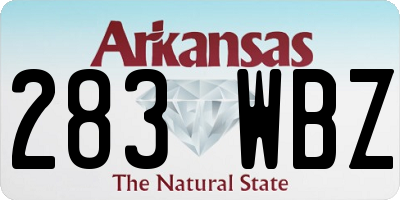 AR license plate 283WBZ