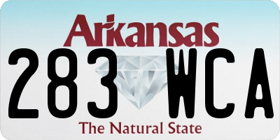 AR license plate 283WCA