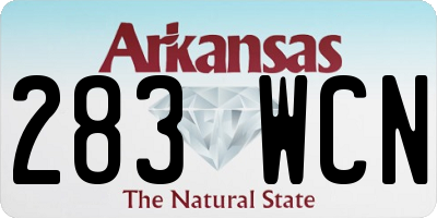 AR license plate 283WCN