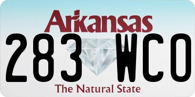 AR license plate 283WCO