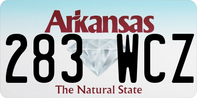AR license plate 283WCZ