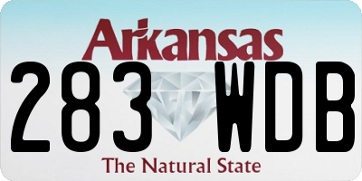 AR license plate 283WDB
