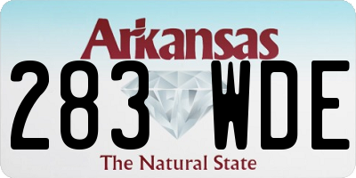 AR license plate 283WDE