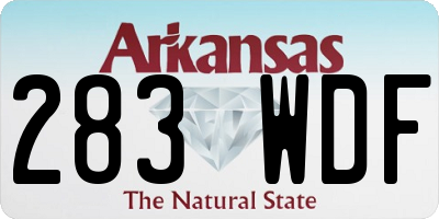 AR license plate 283WDF