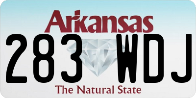 AR license plate 283WDJ