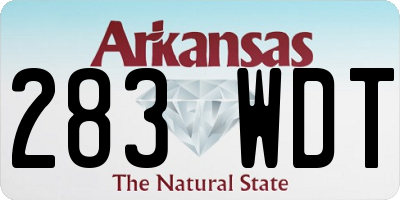 AR license plate 283WDT
