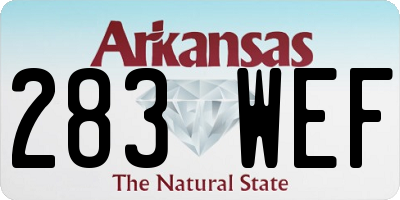 AR license plate 283WEF