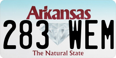 AR license plate 283WEM