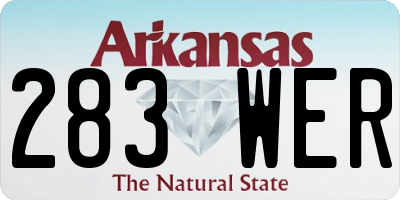 AR license plate 283WER