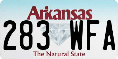AR license plate 283WFA