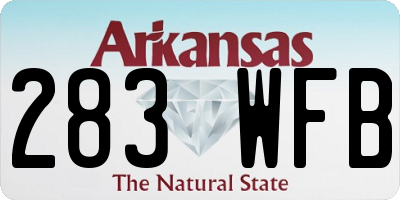 AR license plate 283WFB