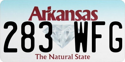 AR license plate 283WFG