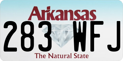 AR license plate 283WFJ