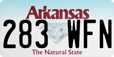 AR license plate 283WFN