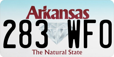 AR license plate 283WFO