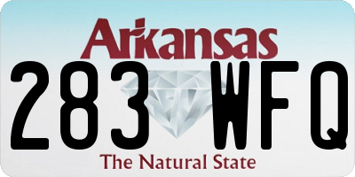 AR license plate 283WFQ