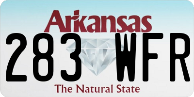 AR license plate 283WFR