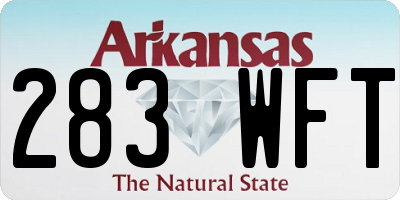 AR license plate 283WFT