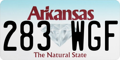 AR license plate 283WGF