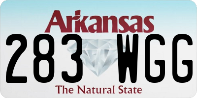 AR license plate 283WGG