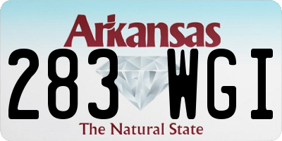 AR license plate 283WGI