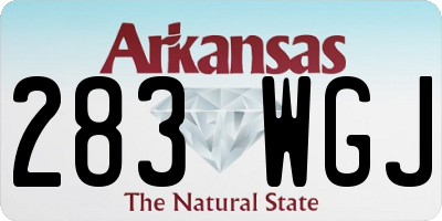 AR license plate 283WGJ