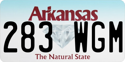 AR license plate 283WGM