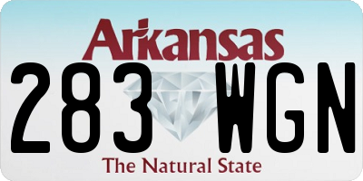 AR license plate 283WGN