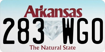 AR license plate 283WGO