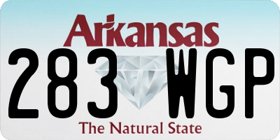 AR license plate 283WGP
