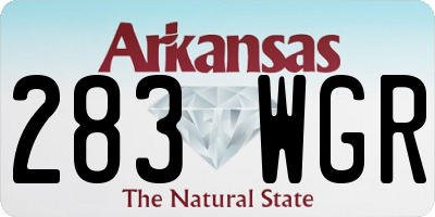 AR license plate 283WGR